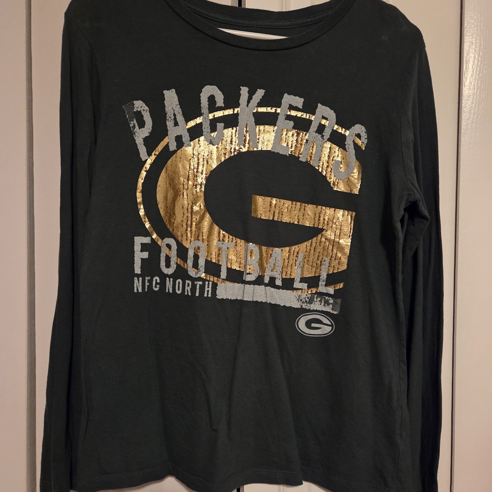 Majestic Packers Long Sleeve Shirt - Black and Gold